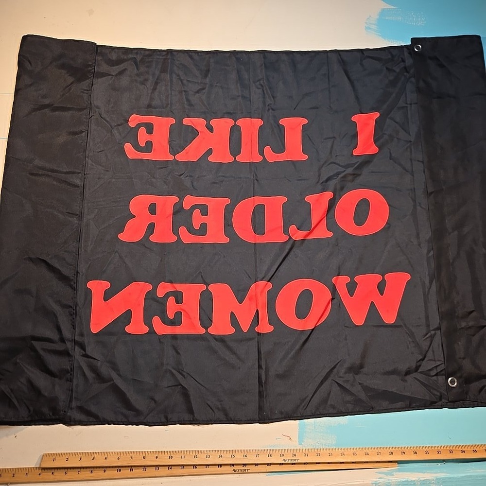 Danny Duncan Spencer's Novelty Flag I Like Older Women Polyester 60x36 Black Red